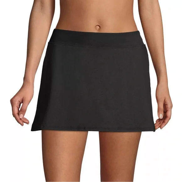 Land’s End Tankini and Swim Skirt Size 12 Black - Picture 2 of 16